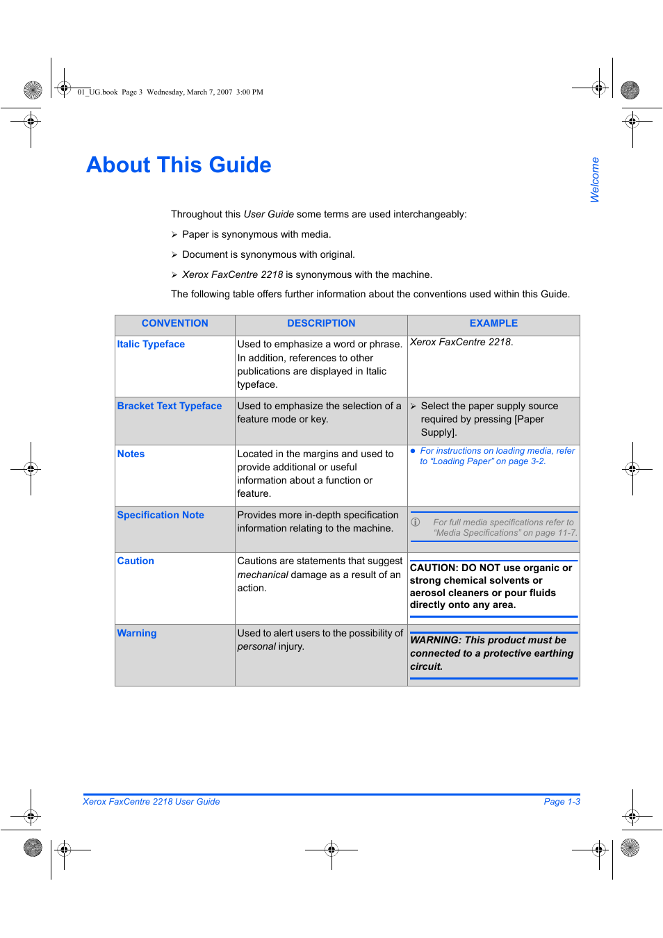 About this guide | Xerox FaxCentre 2218 User Manual | Page 11 / 212