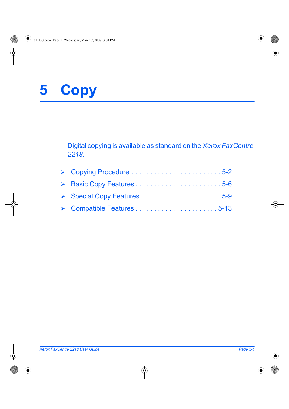 5 copy | Xerox FaxCentre 2218 User Manual | Page 113 / 212