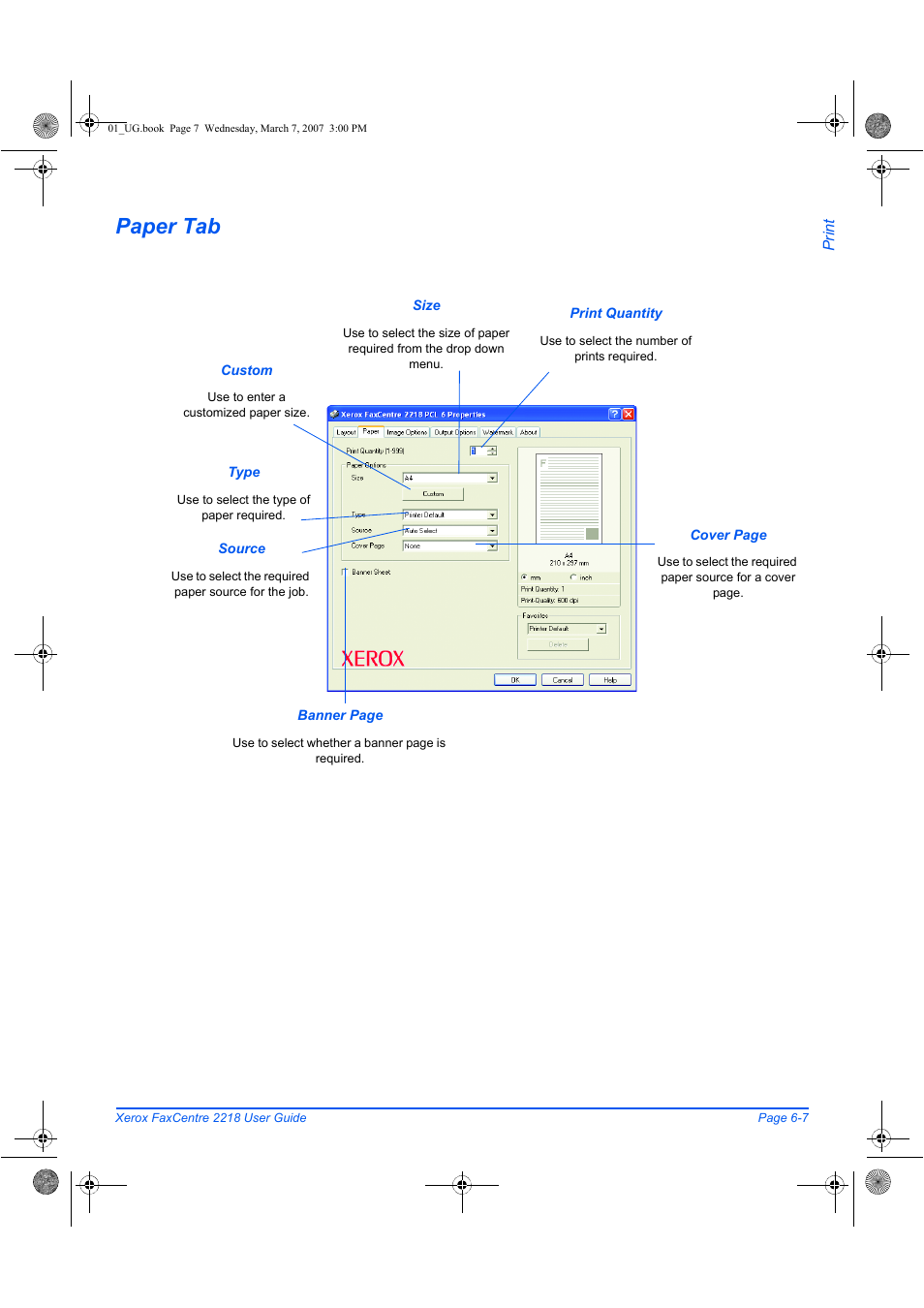 Paper tab | Xerox FaxCentre 2218 User Manual | Page 133 / 212