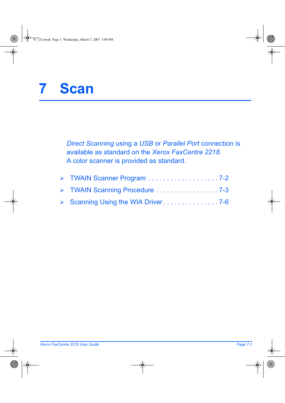 7 scan | Xerox FaxCentre 2218 User Manual | Page 139 / 212