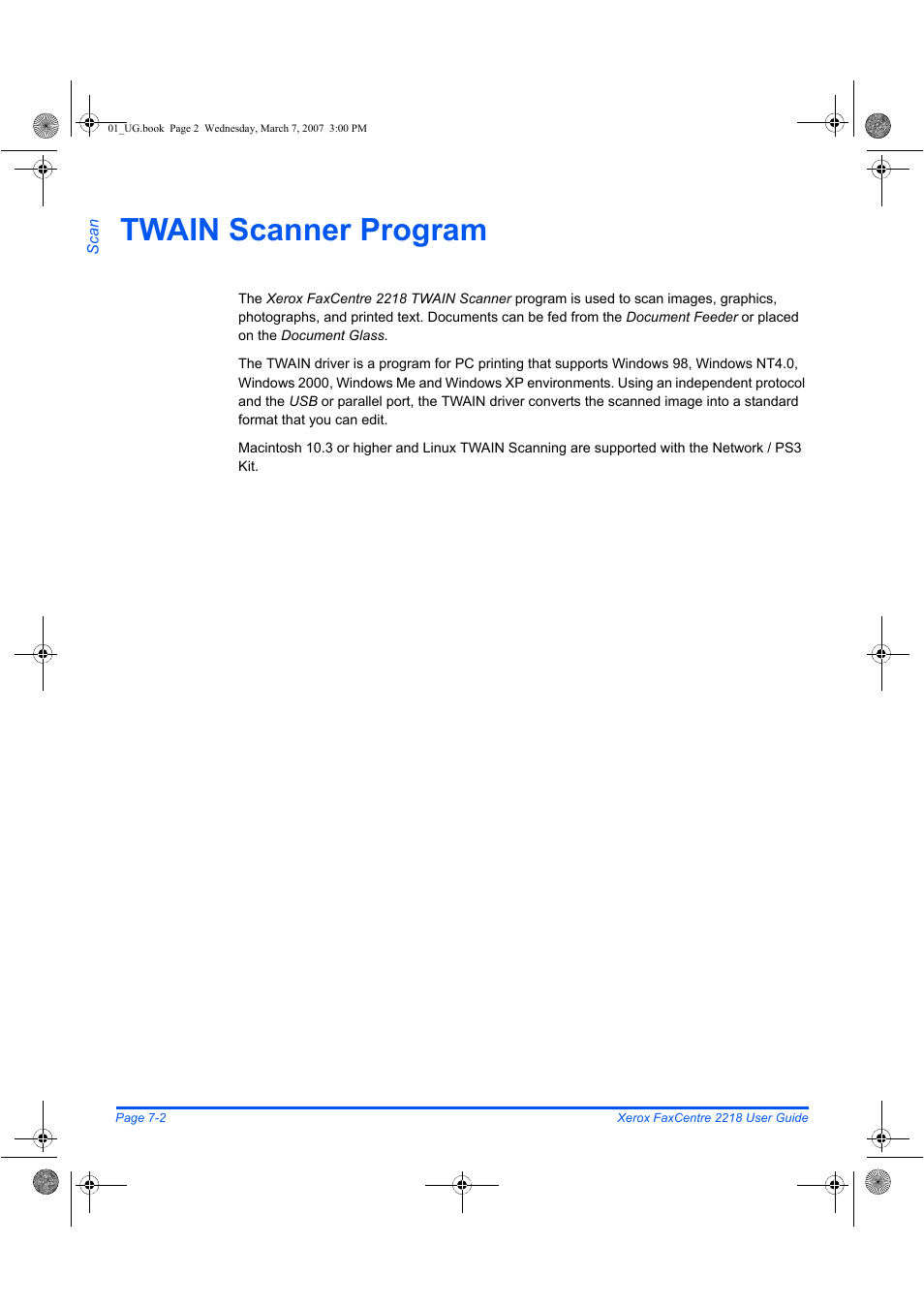 Twain scanner program | Xerox FaxCentre 2218 User Manual | Page 140 / 212