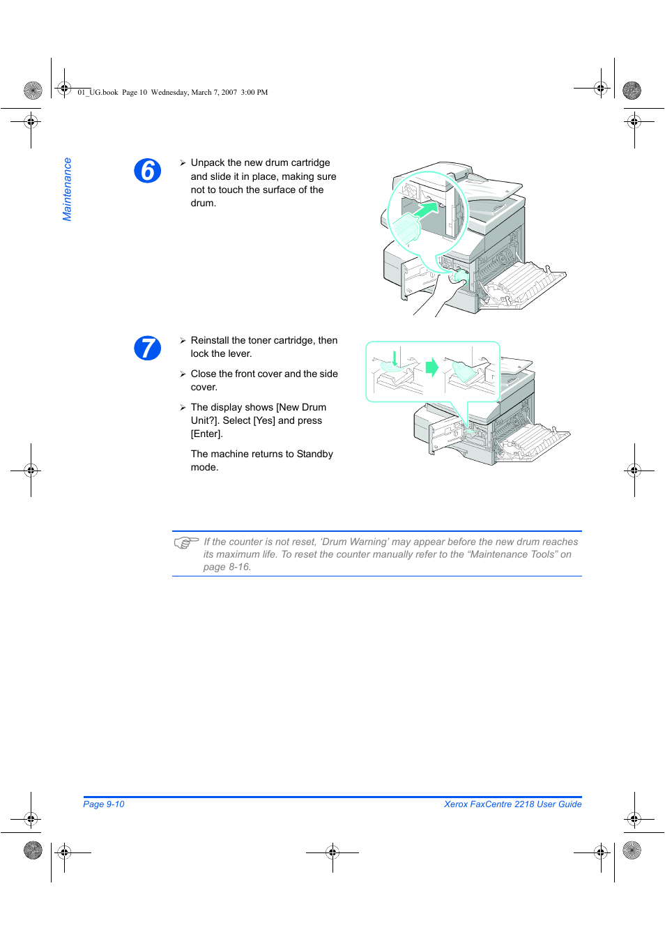 Xerox FaxCentre 2218 User Manual | Page 178 / 212