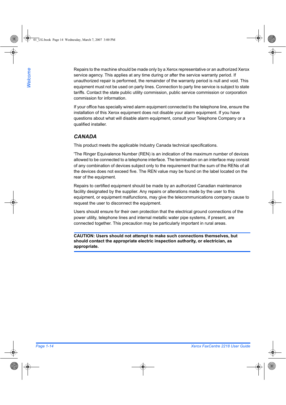 Xerox FaxCentre 2218 User Manual | Page 22 / 212