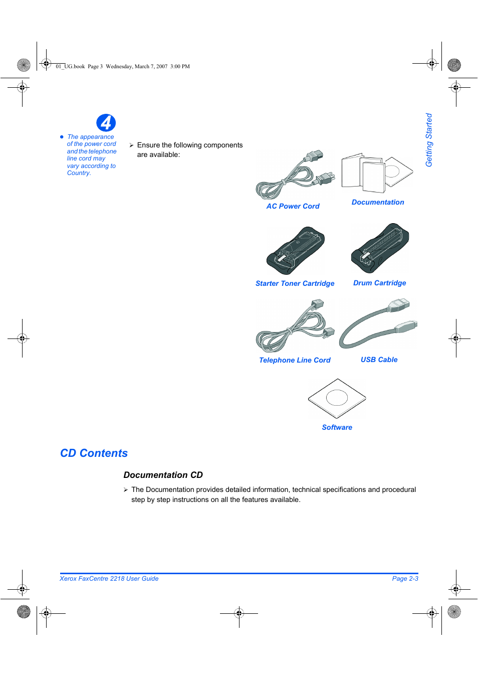 Cd contents | Xerox FaxCentre 2218 User Manual | Page 31 / 212