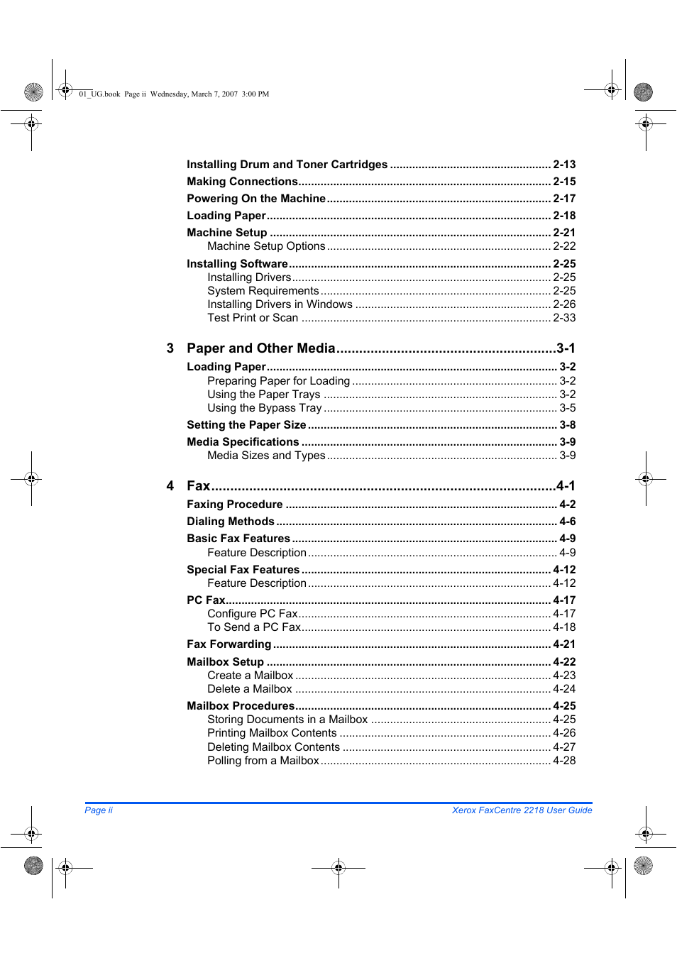 Xerox FaxCentre 2218 User Manual | Page 4 / 212