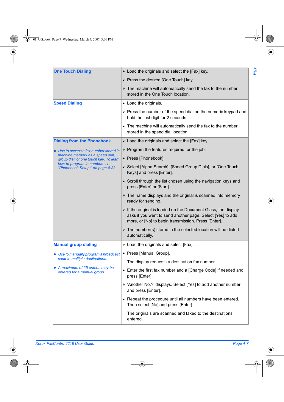 Xerox FaxCentre 2218 User Manual | Page 81 / 212