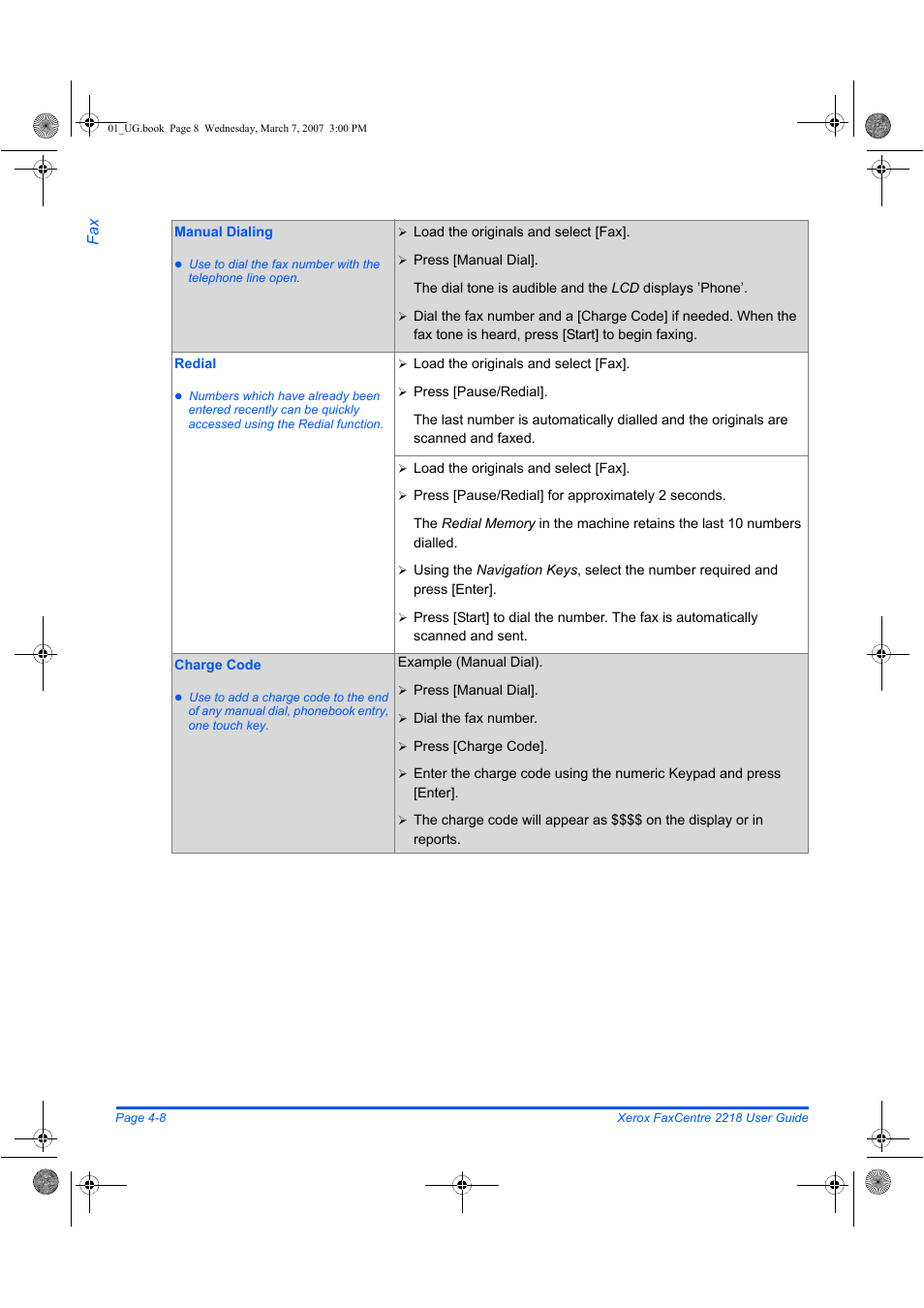 Xerox FaxCentre 2218 User Manual | Page 82 / 212