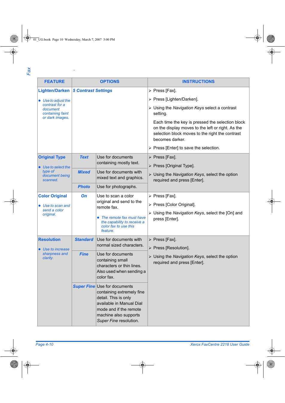 Xerox FaxCentre 2218 User Manual | Page 84 / 212