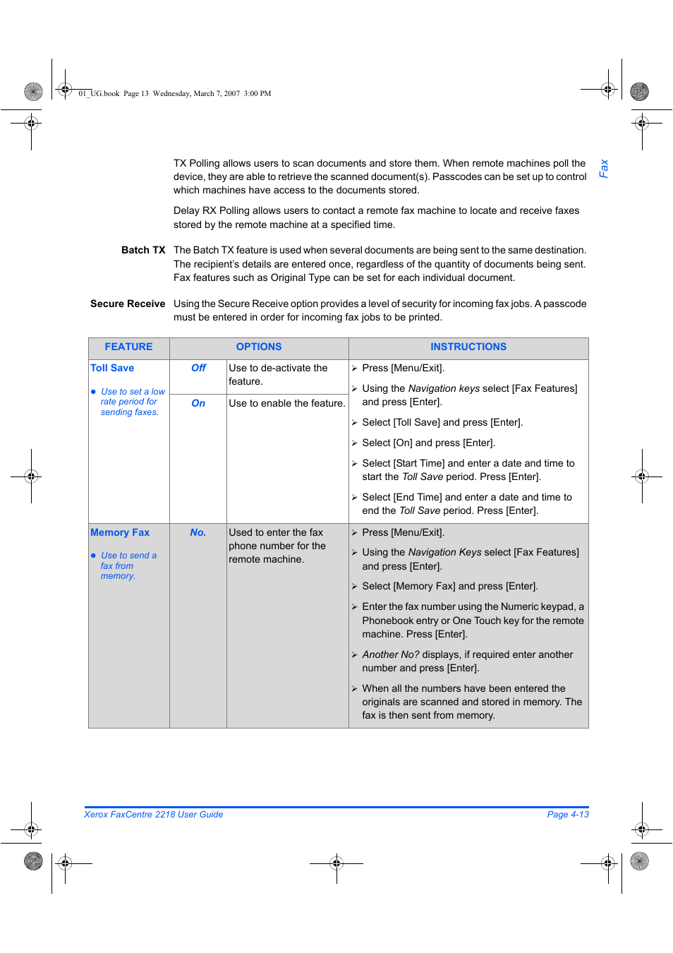 Xerox FaxCentre 2218 User Manual | Page 87 / 212