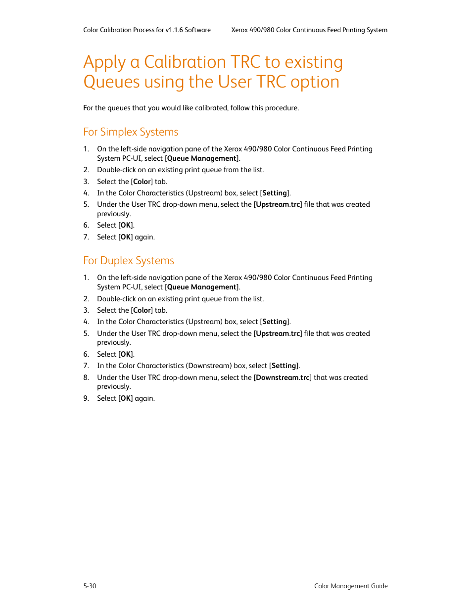 For simplex systems, For duplex systems, For simplex systems -30 for duplex systems -30 | Xerox COLOR 490 User Manual | Page 90 / 102