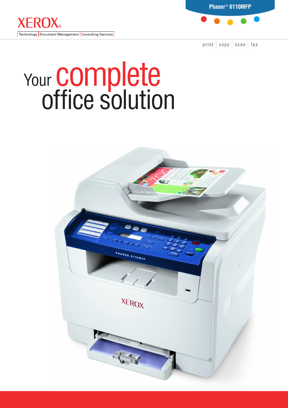 Xerox Phaser Color Laser Printer 6110MFP User Manual | 4 pages