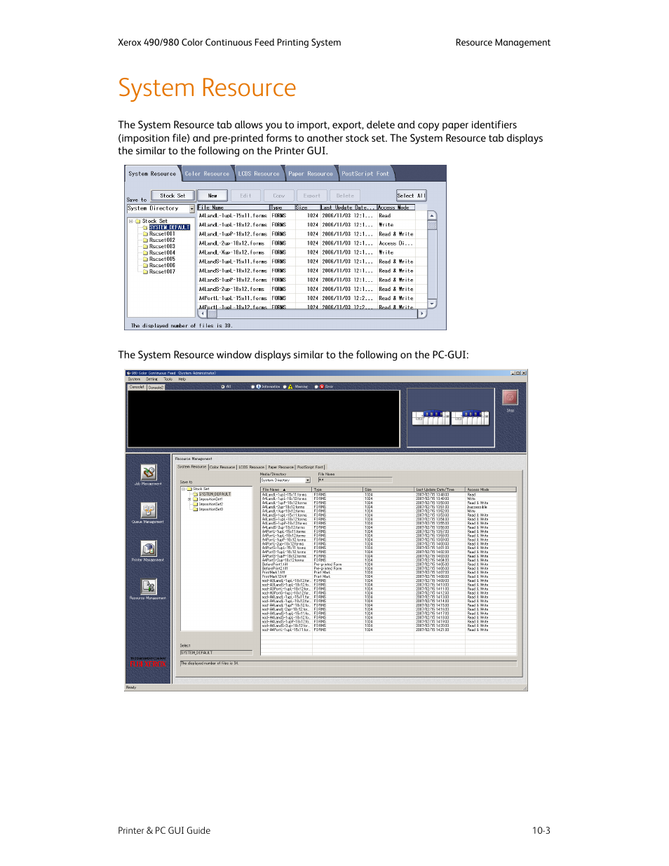 System resource, System resource -3 | Xerox 490 User Manual | Page 159 / 262