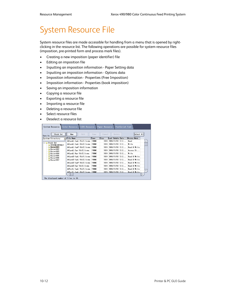 System resource file, System resource file -12 | Xerox 490 User Manual | Page 168 / 262