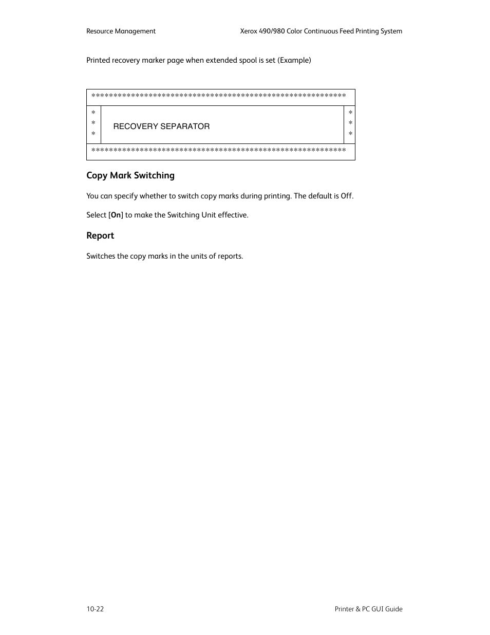 Copy mark switching -22 report -22 | Xerox 490 User Manual | Page 178 / 262