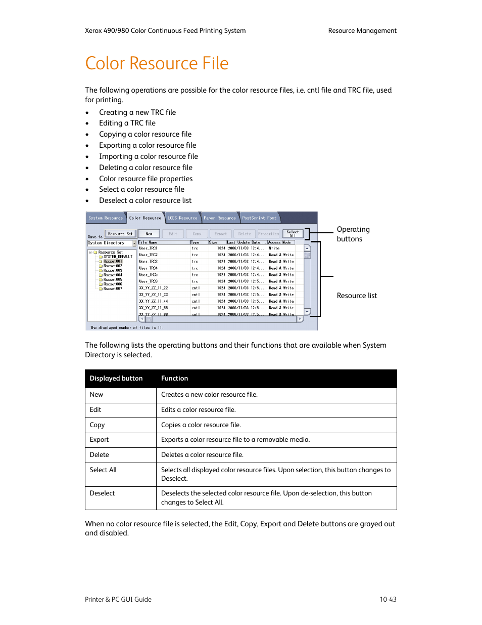 Color resource file, Color resource file -43 | Xerox 490 User Manual | Page 199 / 262