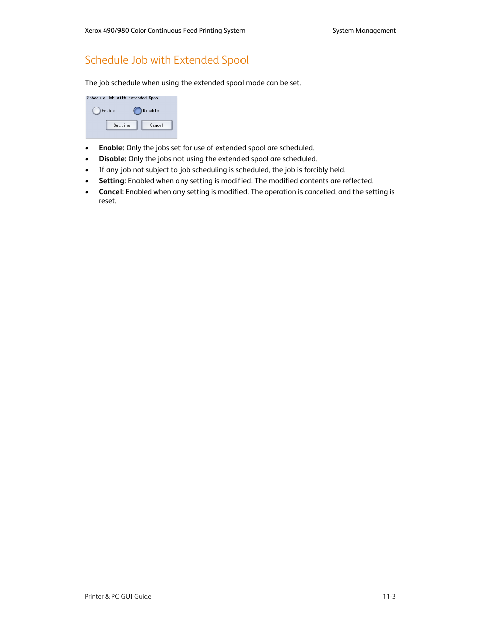 Schedule job with extended spool, Schedule job with extended spool -3 | Xerox 490 User Manual | Page 219 / 262
