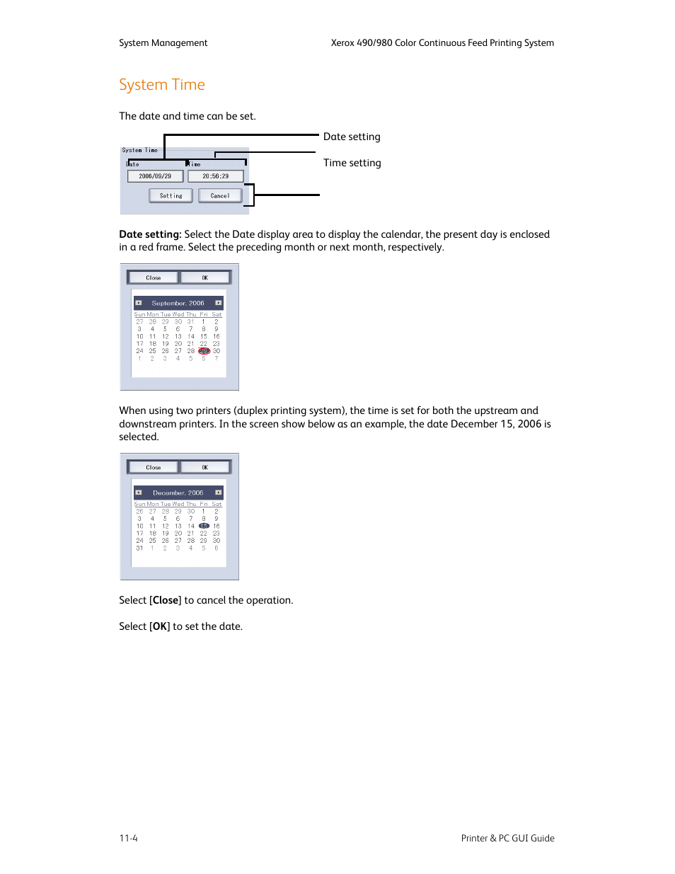 System time, System time -4 | Xerox 490 User Manual | Page 220 / 262