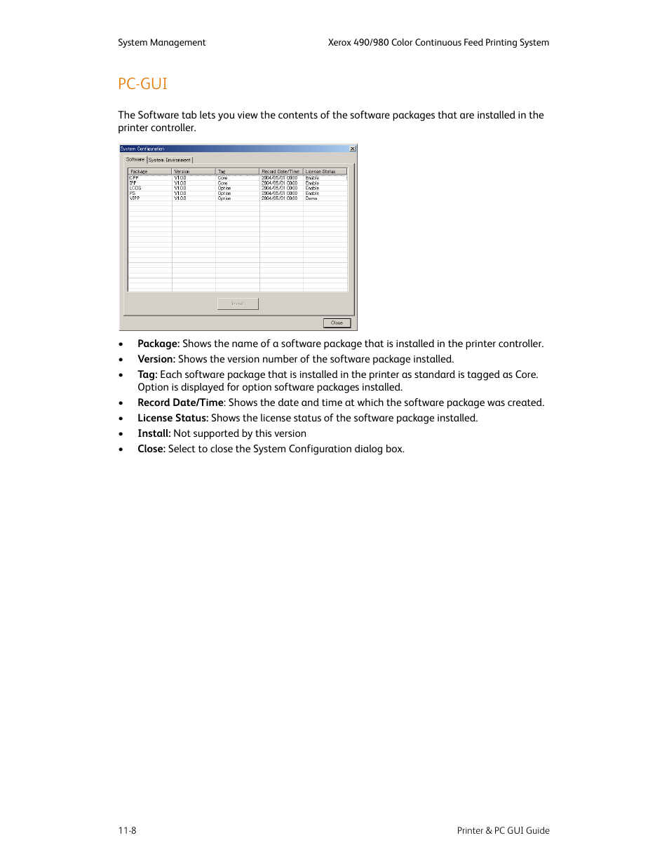 Pc-gui, Pc-gui -8 | Xerox 490 User Manual | Page 224 / 262