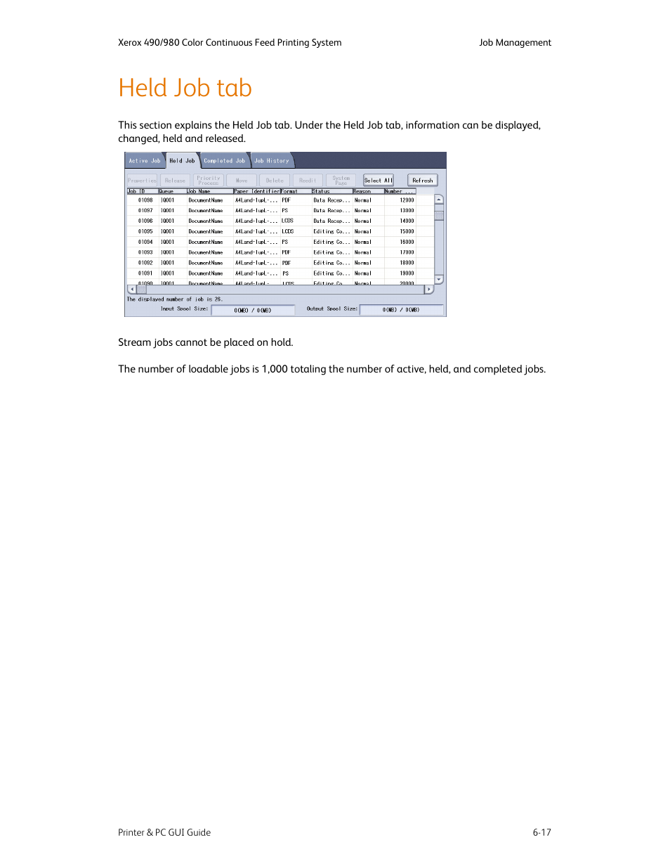 Held job tab, Held job tab -17 | Xerox 490 User Manual | Page 65 / 262