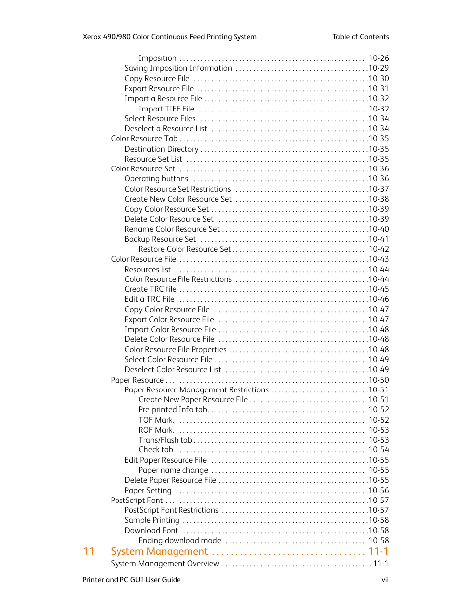11 system management -1 | Xerox 490 User Manual | Page 9 / 262