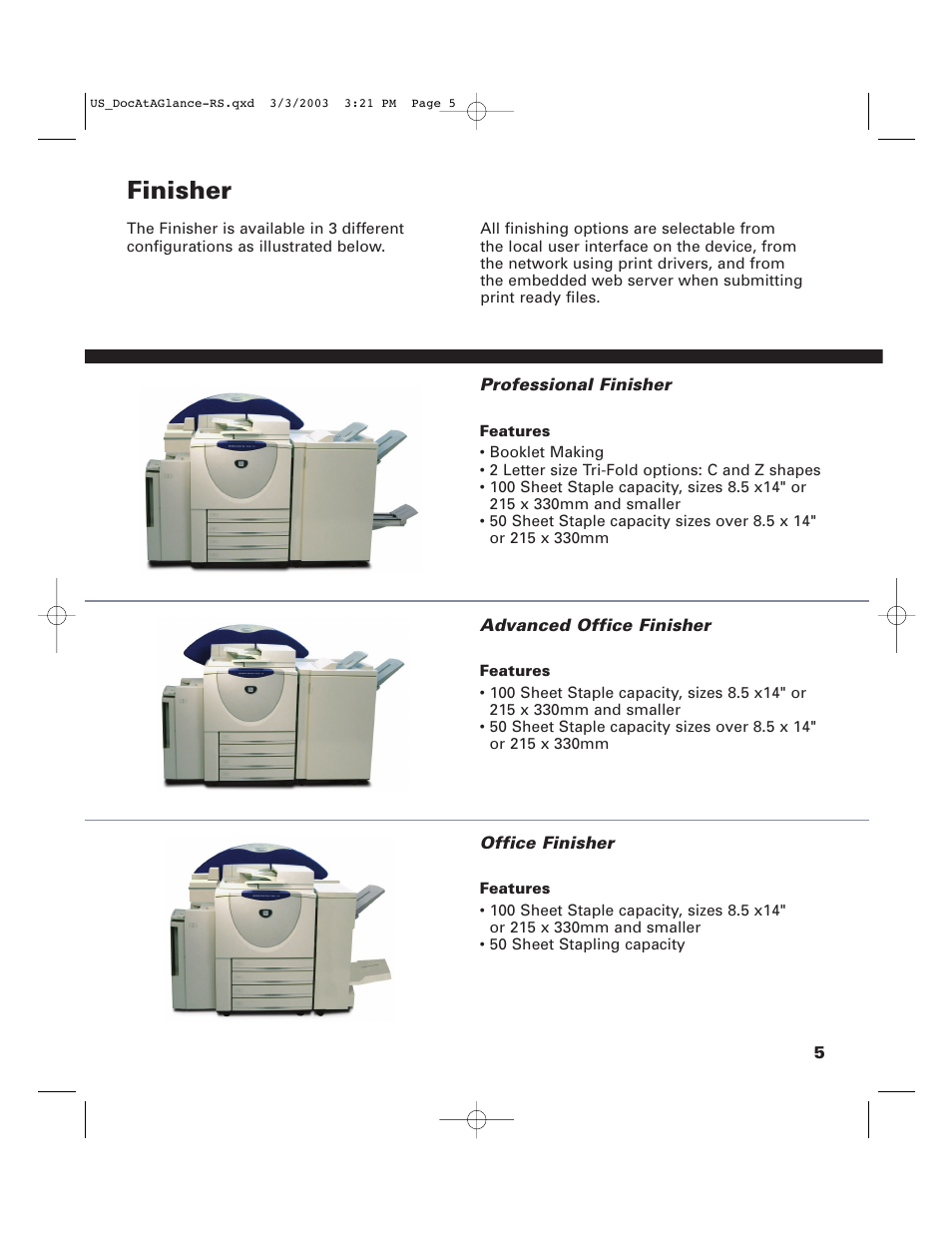Finisher | Xerox 65 User Manual | Page 7 / 16