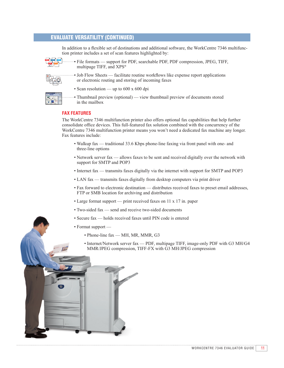 Evaluate versatility (continued) | Xerox 7346 User Manual | Page 13 / 24