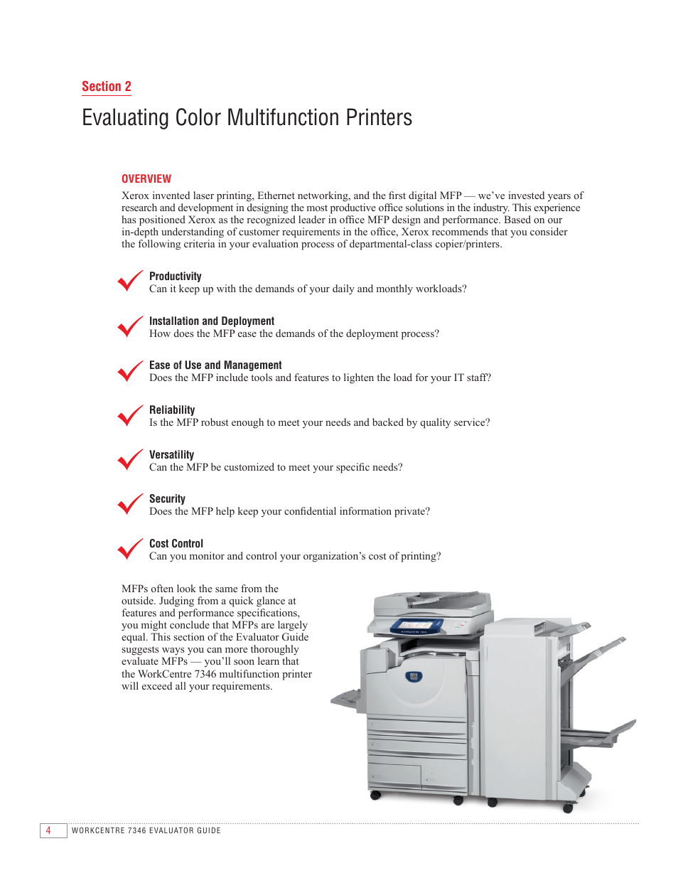 Evaluating color multifunction printers | Xerox 7346 User Manual | Page 6 / 24