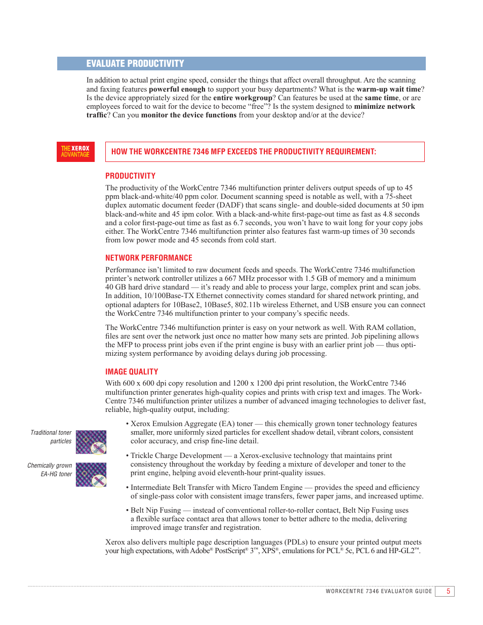 Evaluate productivity | Xerox 7346 User Manual | Page 7 / 24