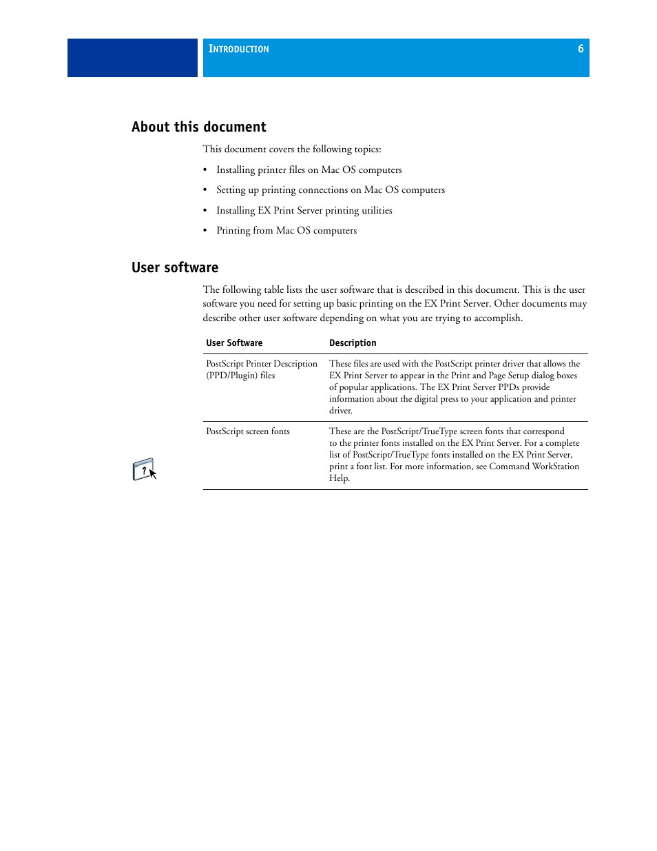 About this document, User software | Xerox 45069888 User Manual | Page 6 / 40