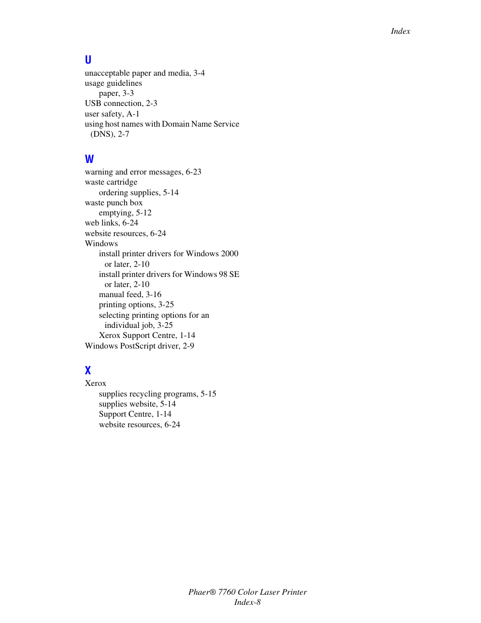 Xerox 7760 User Manual | Page 158 / 158
