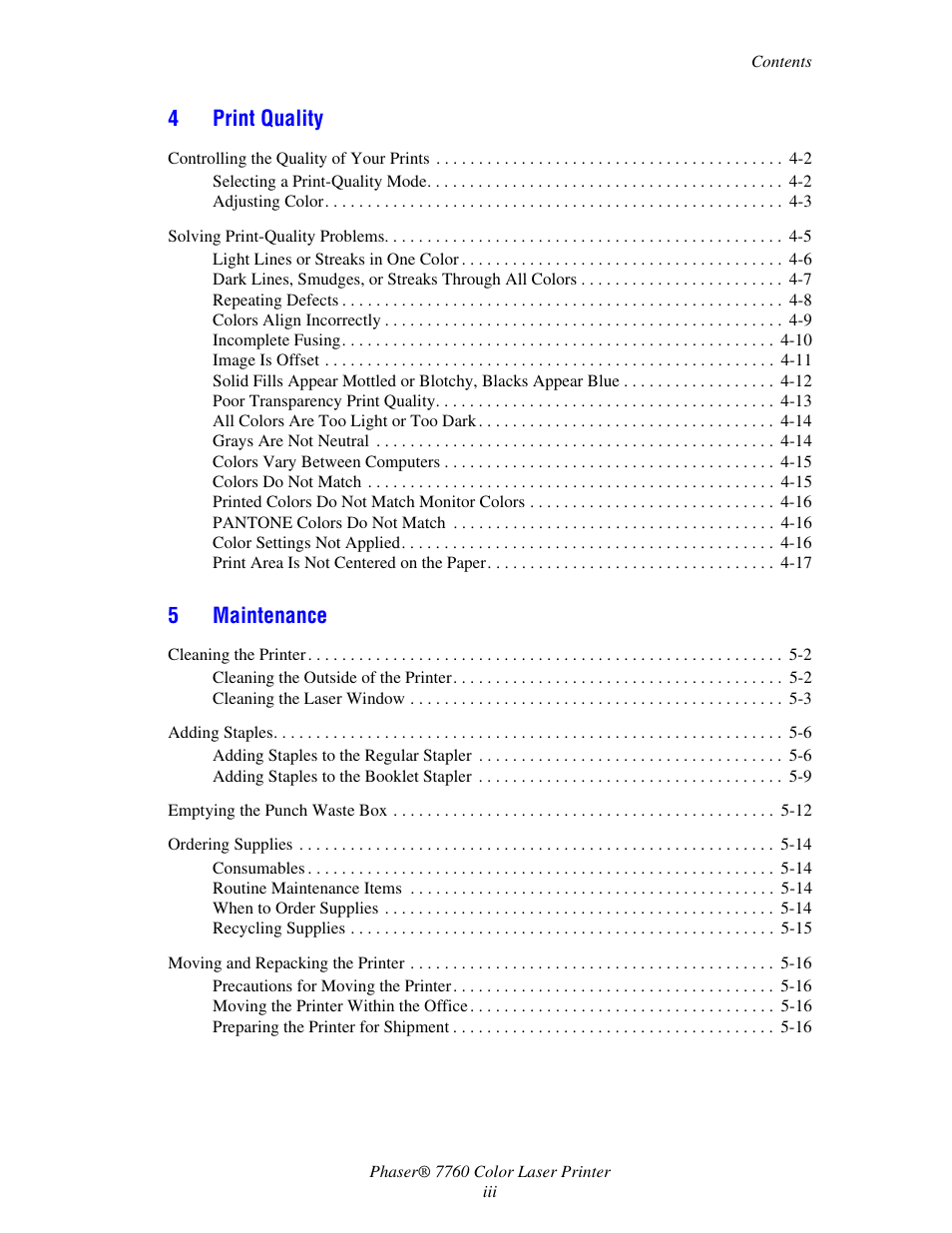 Xerox 7760 User Manual | Page 5 / 158