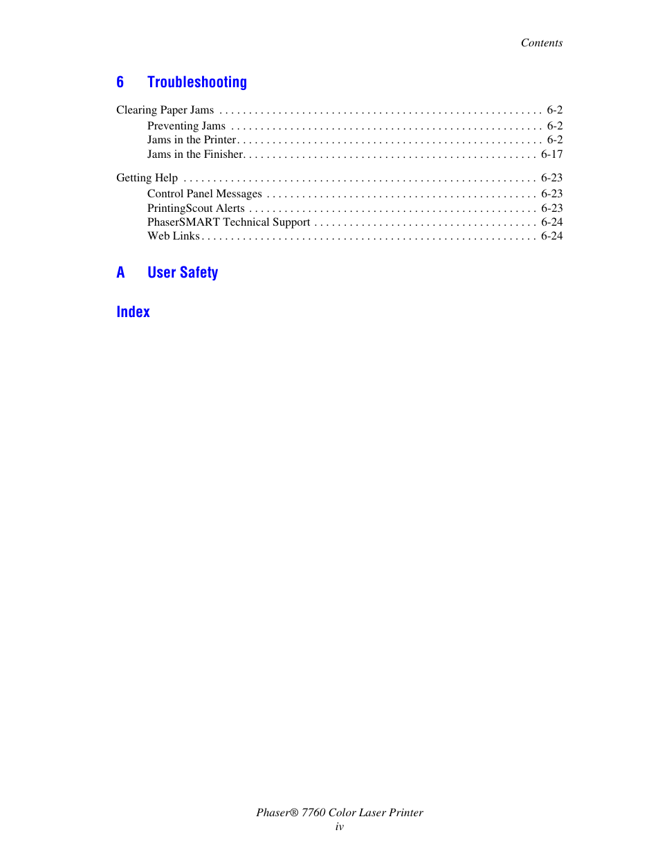 Xerox 7760 User Manual | Page 6 / 158