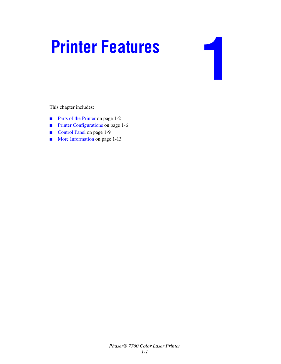 Printer features | Xerox 7760 User Manual | Page 7 / 158