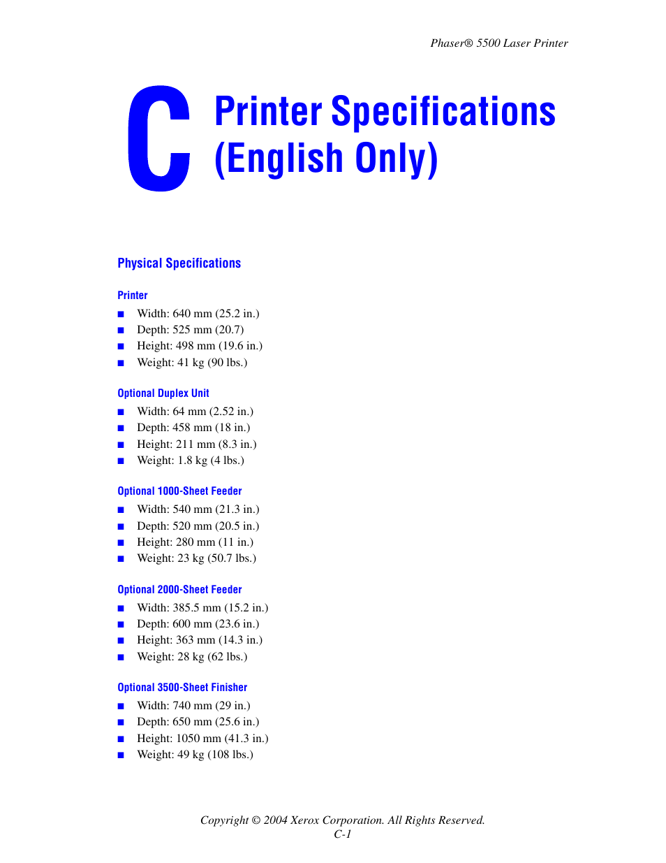 Xerox 5500 User Manual | 3 pages