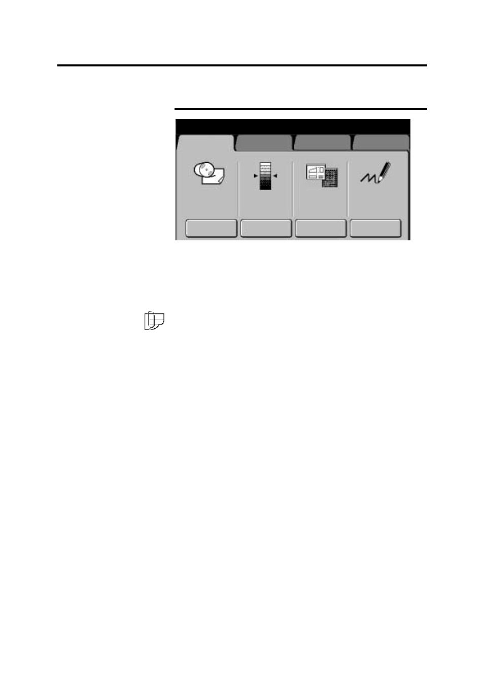 How do i know if a feature or option is available, Touch screen (continued) | Xerox MAX 200 User Manual | Page 22 / 284