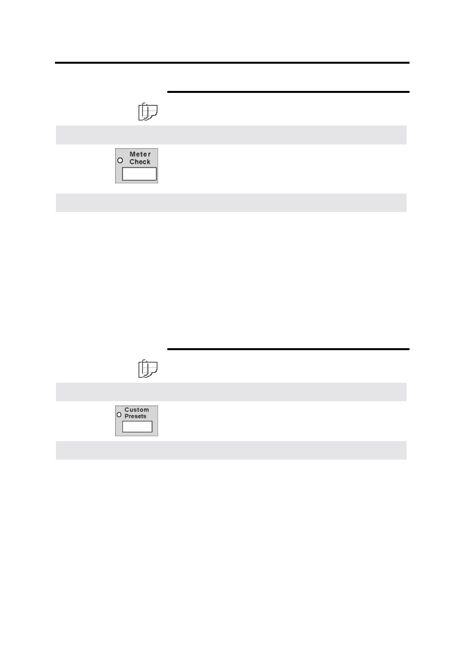 Meter check button, Custom presets button, Meter check button custom presets button | Scanner control panel (continued) | Xerox MAX 200 User Manual | Page 26 / 284