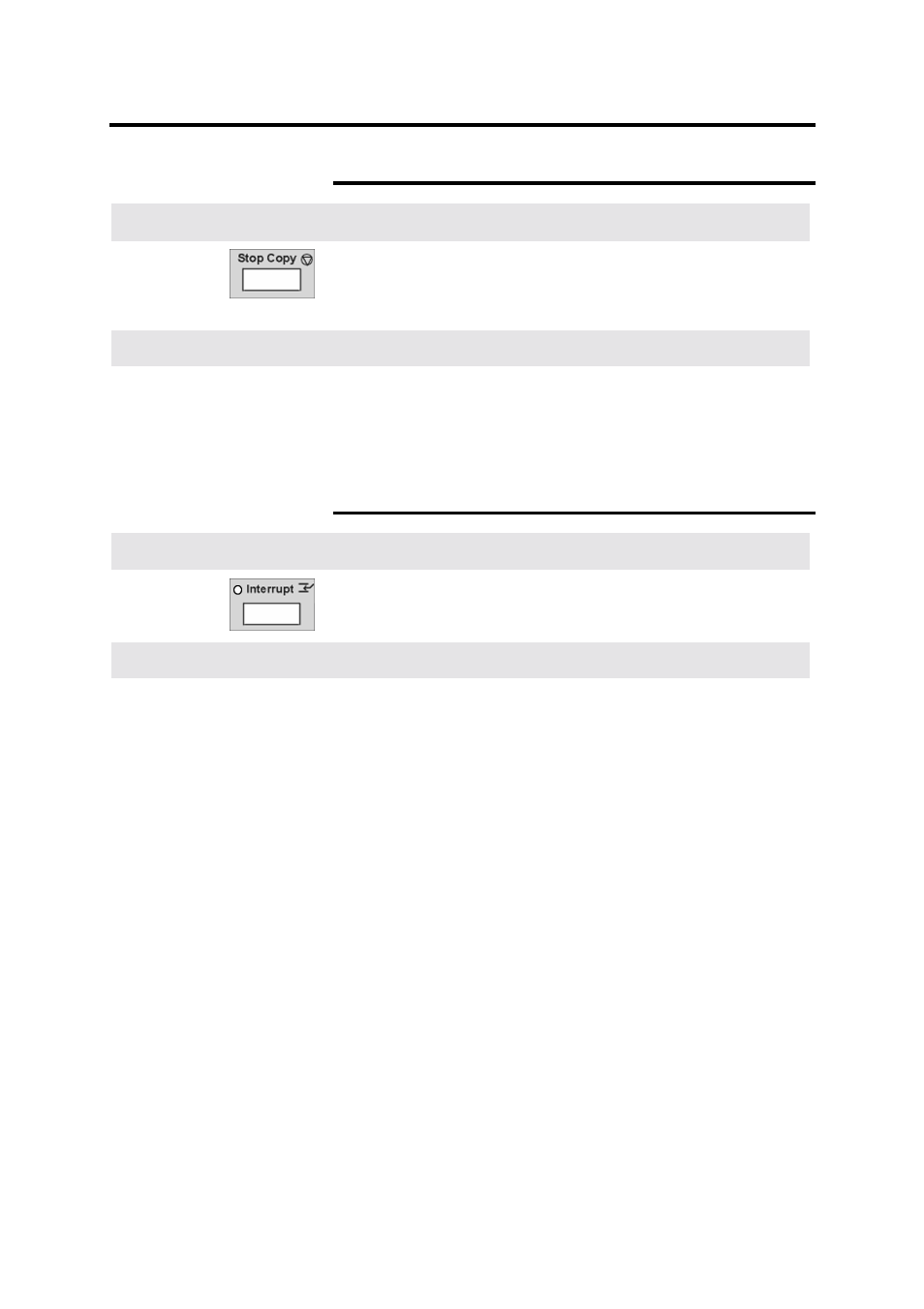 Stop copy button, Interrrupt button, Stop copy button interrupt button | Ge 27, Scanner control panel (continued), Interrupt button | Xerox MAX 200 User Manual | Page 29 / 284