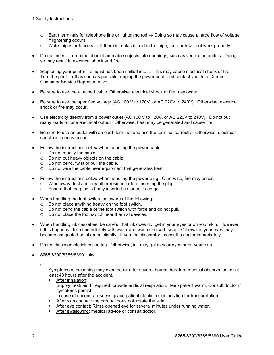 Xerox 8290 User Manual | Page 10 / 152