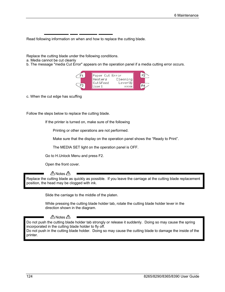 2 replacing the cutting blade | Xerox 8290 User Manual | Page 132 / 152