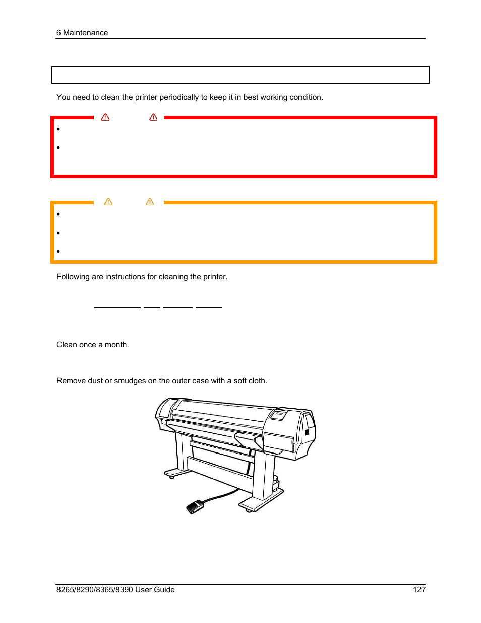 6 cleaning, 1 cleaning the outer case, Cleaning | Xerox 8290 User Manual | Page 135 / 152