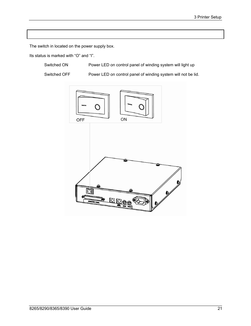 2 turning the winder/un-winder power on / off, Turning the winder/un-winder power on / off | Xerox 8290 User Manual | Page 29 / 152