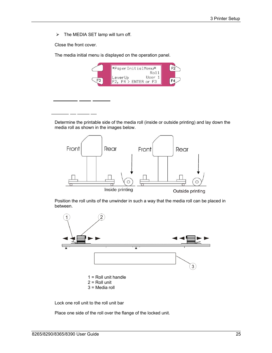 2 loading roll media, 1 installing the media roll | Xerox 8290 User Manual | Page 33 / 152