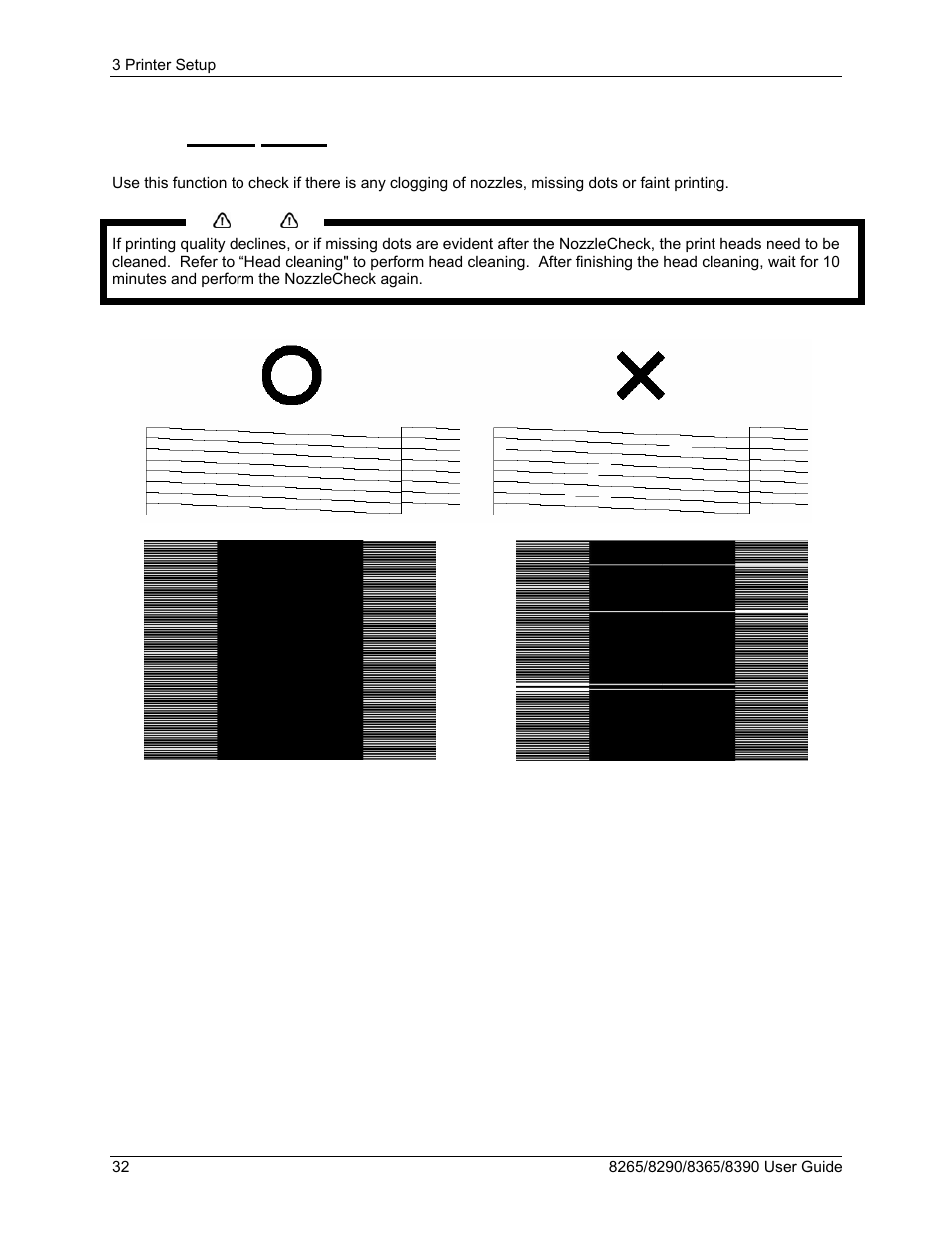 2 nozzle check | Xerox 8290 User Manual | Page 40 / 152