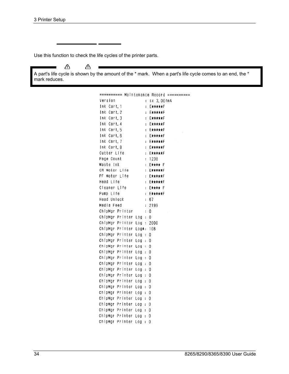 4 maintenance record | Xerox 8290 User Manual | Page 42 / 152