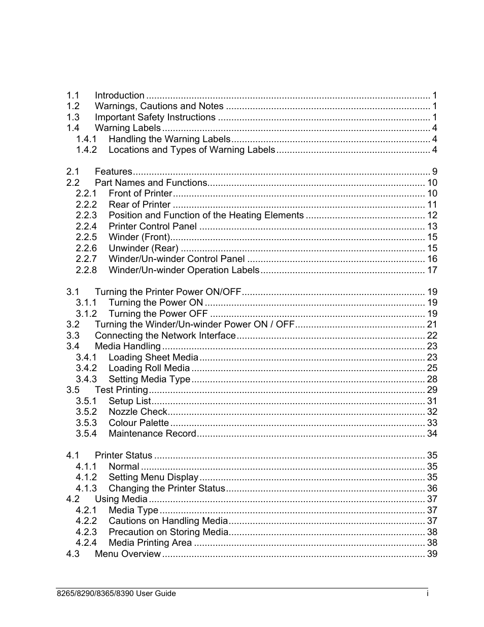 Xerox 8290 User Manual | Page 5 / 152