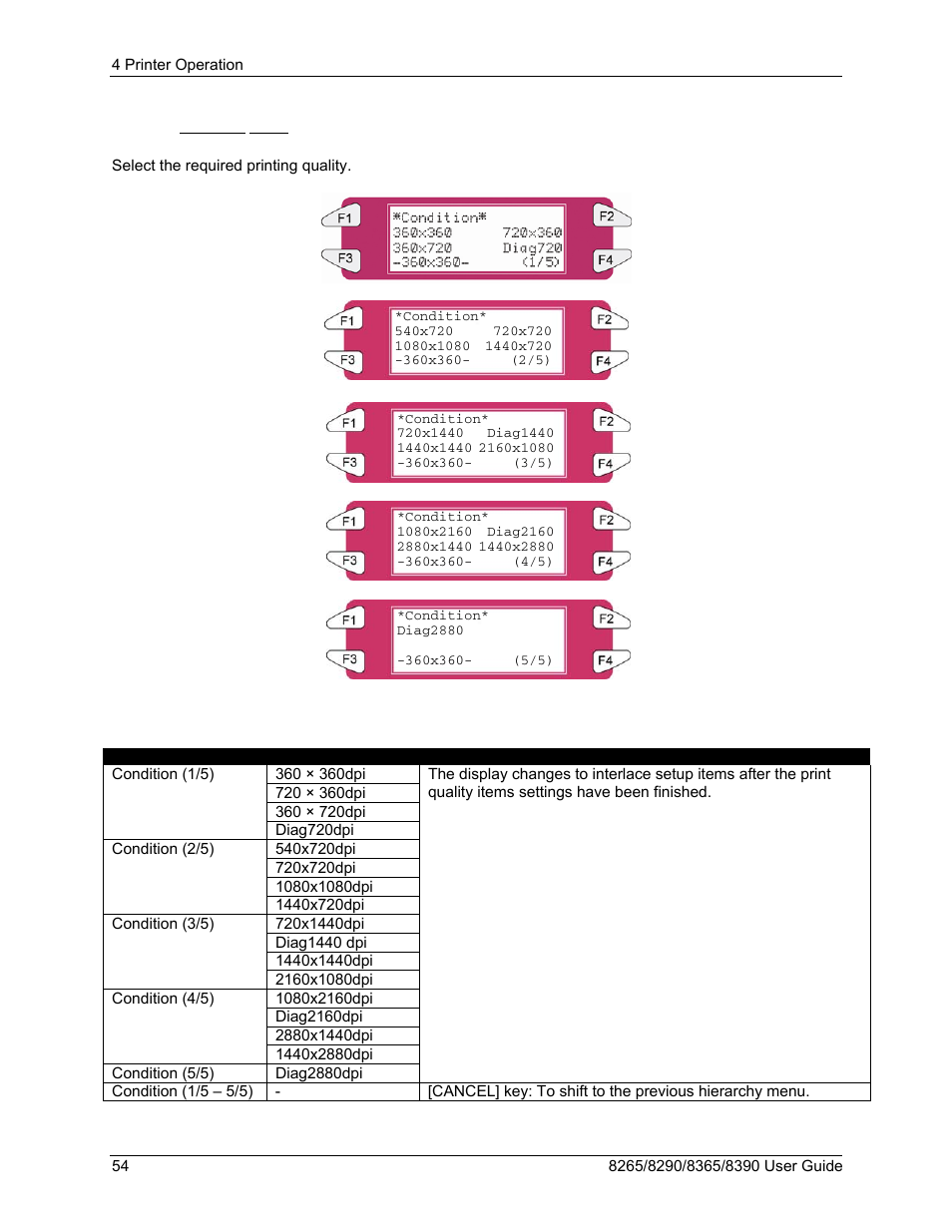 3 condition menu | Xerox 8290 User Manual | Page 62 / 152