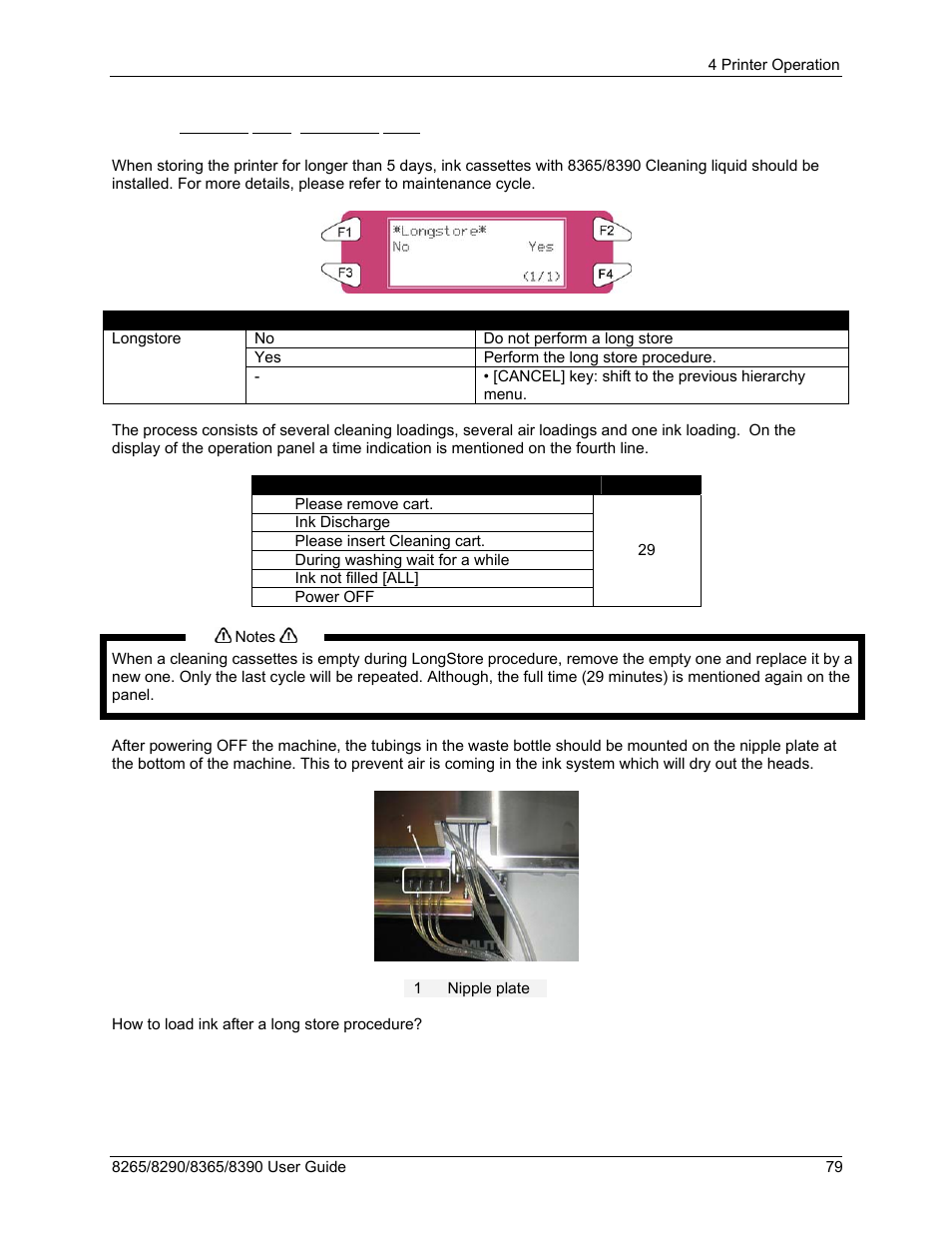 6 longstore menu (8365/8390 only) | Xerox 8290 User Manual | Page 87 / 152