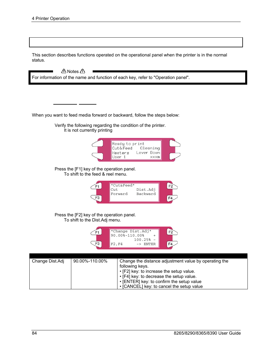 4 operating from the control panel, 1 feeding media, Operating from the control panel | Xerox 8290 User Manual | Page 92 / 152