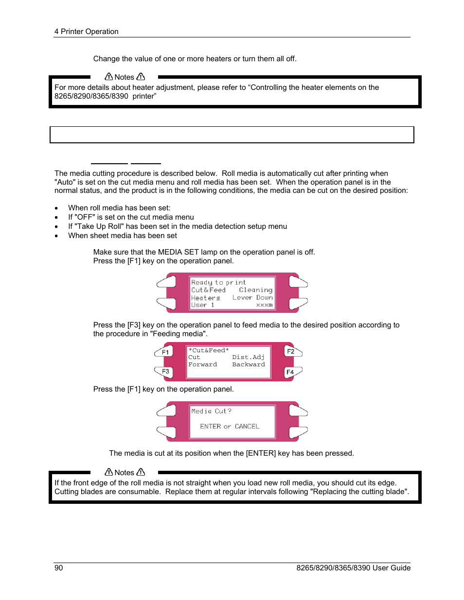 6 operations after printing, 1 cutting media, Operations after printing | Xerox 8290 User Manual | Page 98 / 152