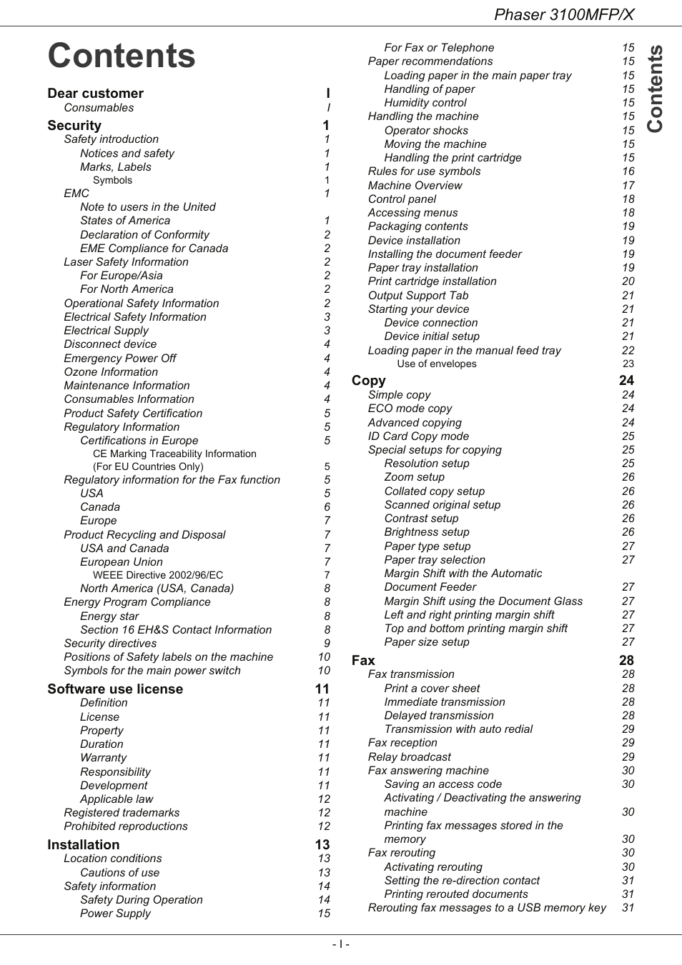 Xerox Phaser 3100MFP/X User Manual | Page 3 / 90